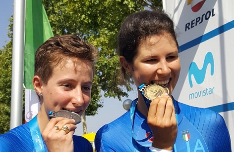 Elena Cecchini con l'oro di Tarragona