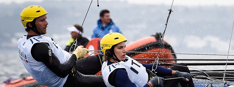 Vittorio Bissaro sul Nacra 17 con Maelle Frascari