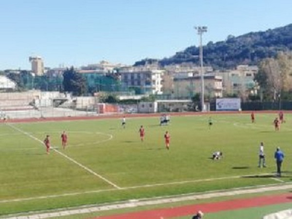 L'esultanza dei giocatori dell'Astrea dopo la prodezza di Aglietti