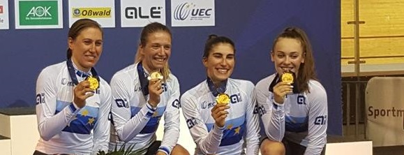 Tatiana Guderzo e il quartetto, d'argento a Manchester